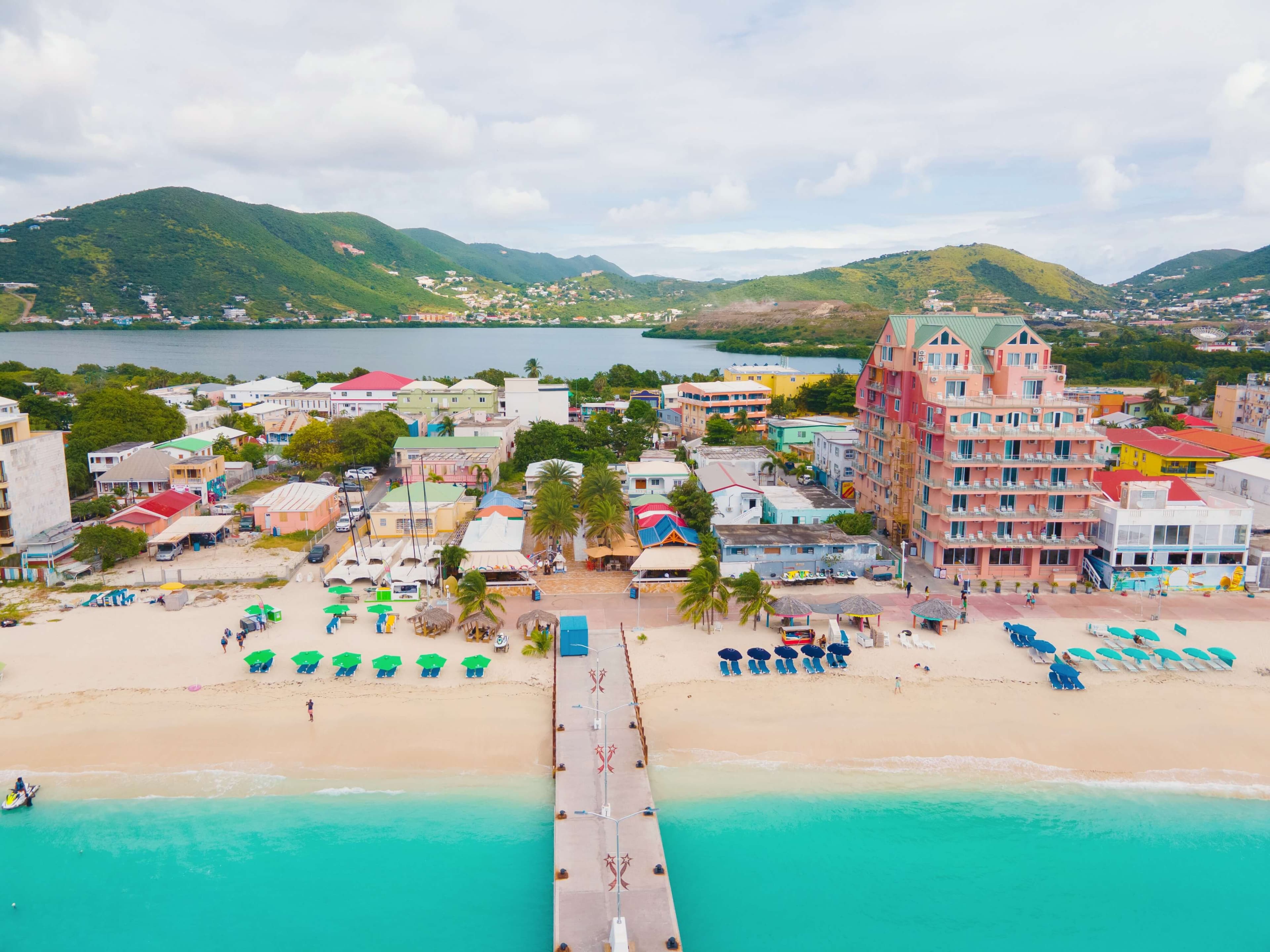 Powdery white sands and clear turquoise waters at St. Maarten